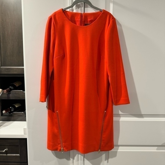 J Crew Electric Red Double Zipper Shift Dress - Picture 2 of 7